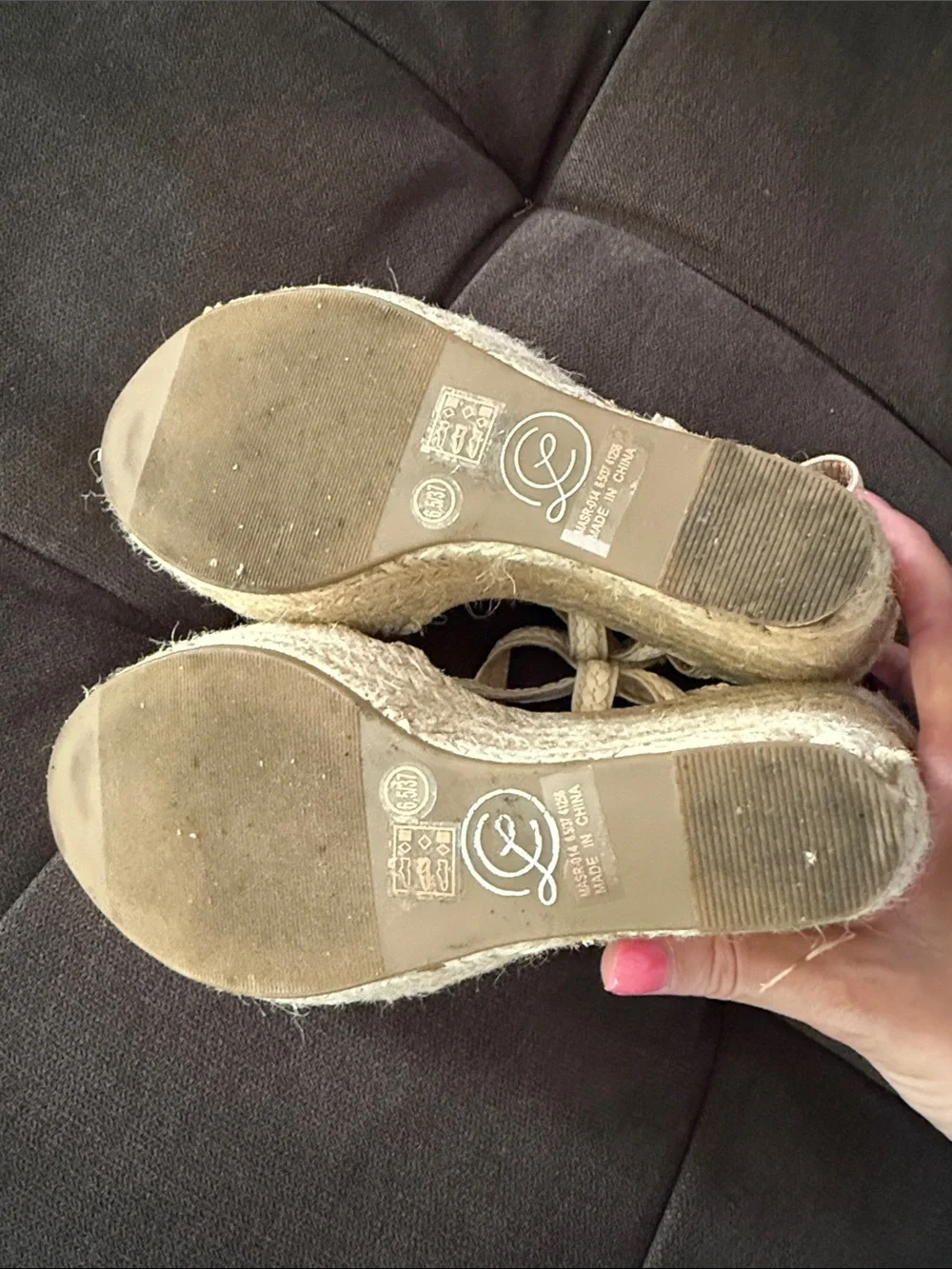 Chinese Laundry Cream Espadrille Wedge Sandals